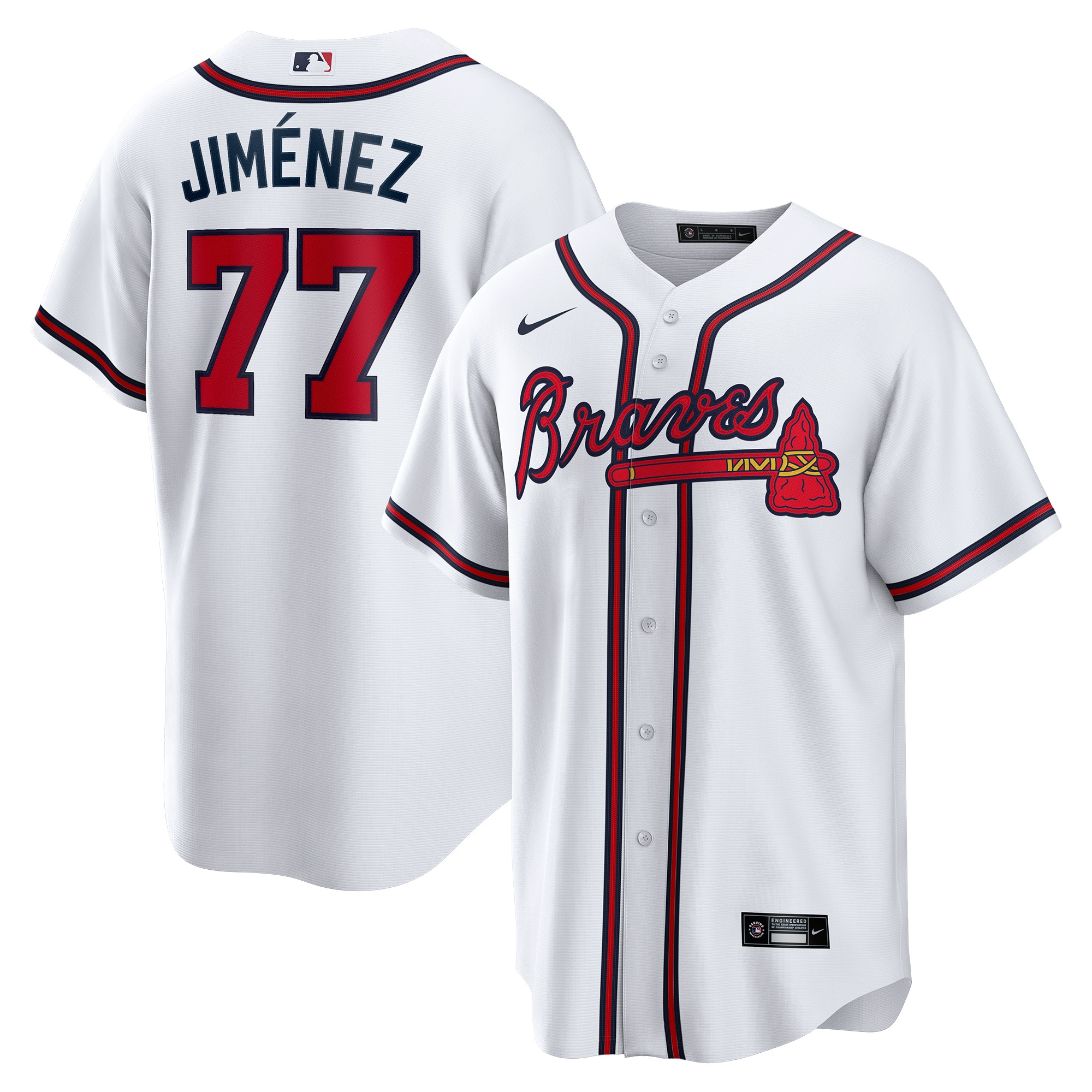 Joe JimÃƒÆ’Ã‚Â©nez Atlanta Braves Home Replica Player Baseball Jersey – White