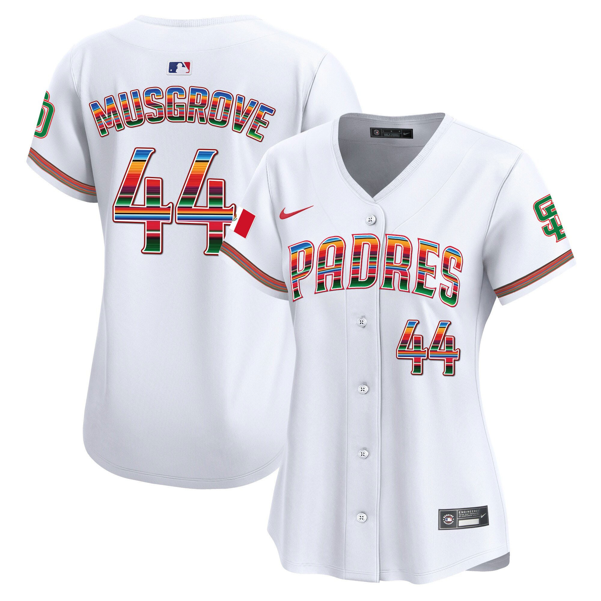 Joe Musgrove 44 San Diego Padres Mexico Women Baseball Jersey - White 