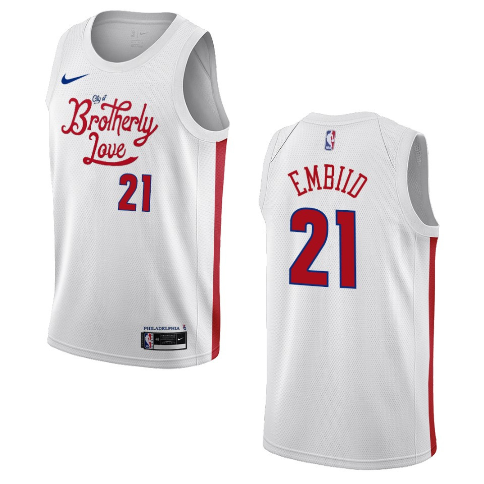 Joel Embiid City Edition Philadelphia 76ers 2022-23 White Swingman Basketball Jersey