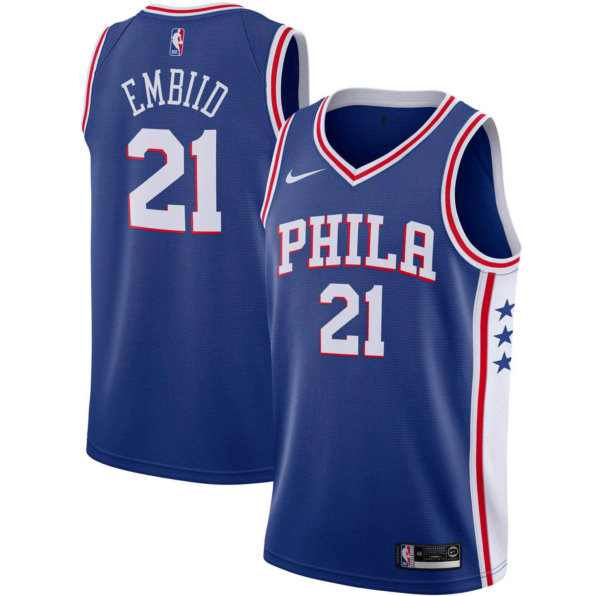 Joel Embiid Philadelphia 76ers 2019/2020 Swingman Basketball Jersey – Icon Edition – Royal