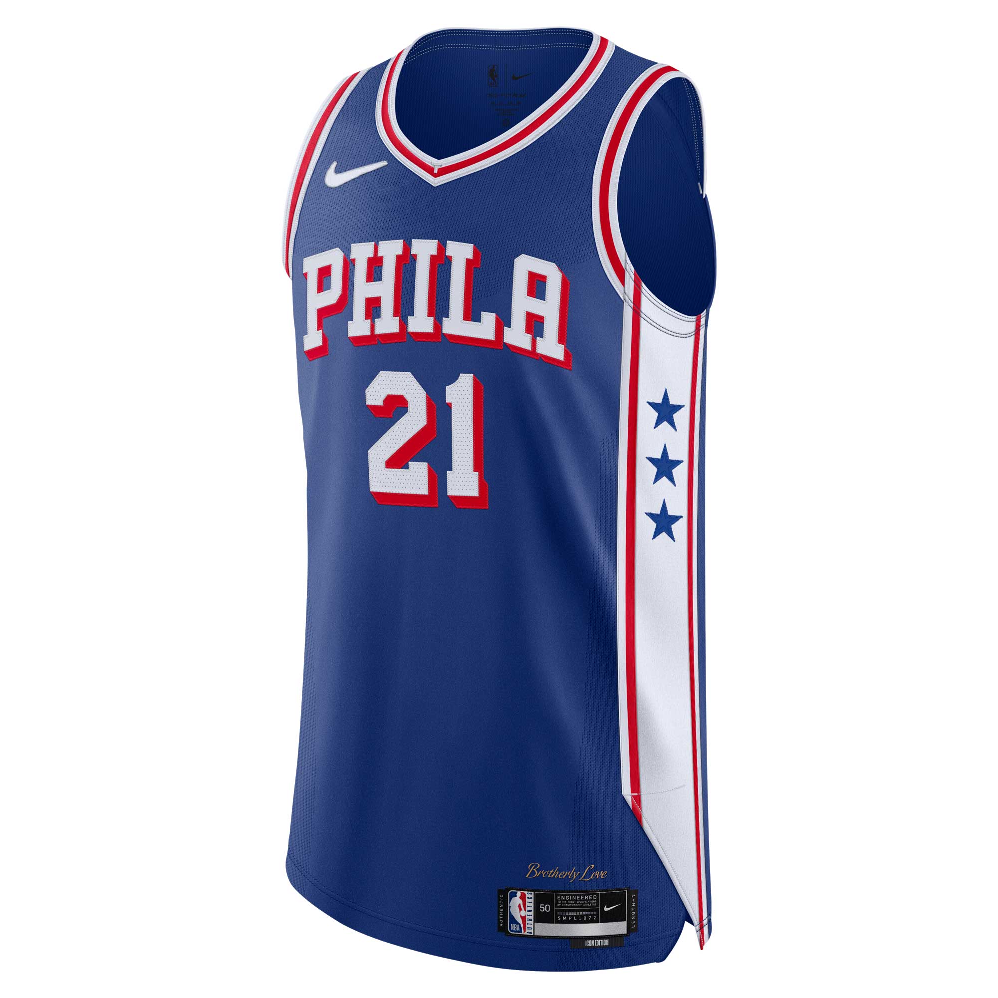 Alternative view of Joel Embiid Philadelphia 76ers Authentic Basketball Jersey – Icon Edition – Royal