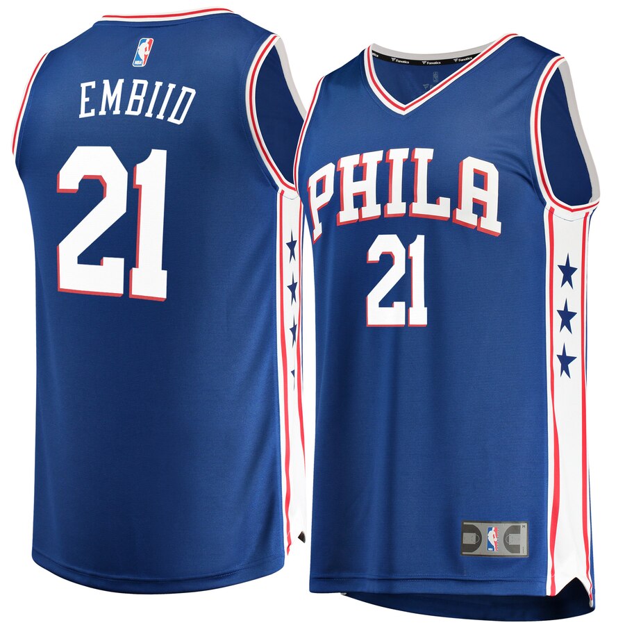Joel Embiid Philadelphia 76ers Fanatics Branded Fast Break Replica Basketball Jersey Royal - Icon Edition