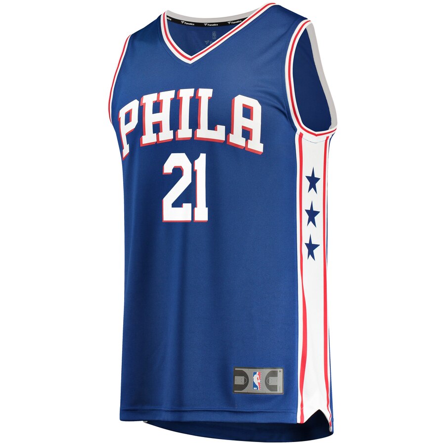 Alternative view of Joel Embiid Philadelphia 76ers Fanatics Branded Fast Break Replica Basketball Jersey Royal - Icon Edition