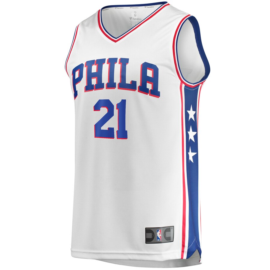 Alternative view of Joel Embiid Philadelphia 76ers Fanatics Branded Replica Basketball Jersey - Association Edition - White