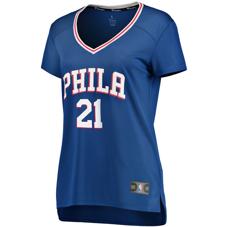 Alternative view of Joel Embiid Philadelphia 76ers Fanatics Branded Women's Fast Break Replica Player Basketball Jersey - Icon Edition - Royal