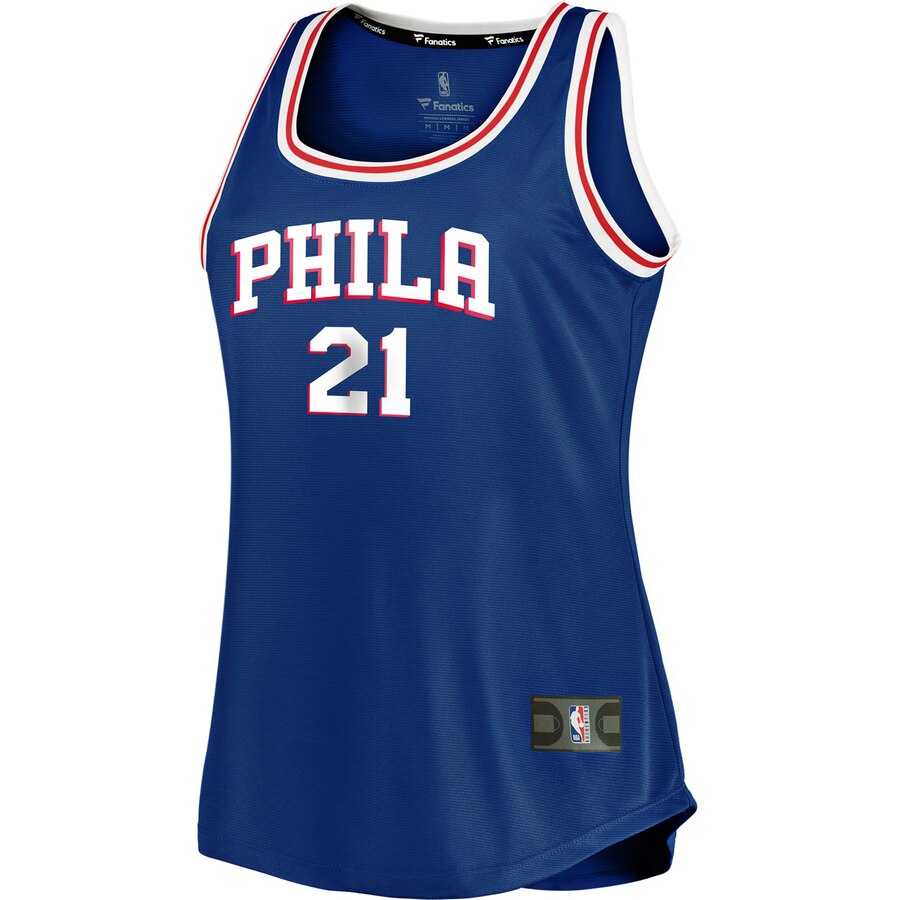 Alternative view of Joel Embiid Philadelphia 76ers Fanatics Branded Women's Fast Break Team Tank Basketball Jersey - Icon Edition - Royal