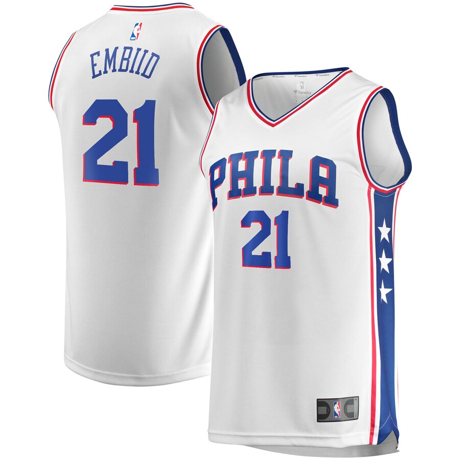 Joel Embiid Philadelphia 76ers Fanatics Branded Youth 2019/20 Fast Break Replica Player Basketball Jersey - Association Edition - White