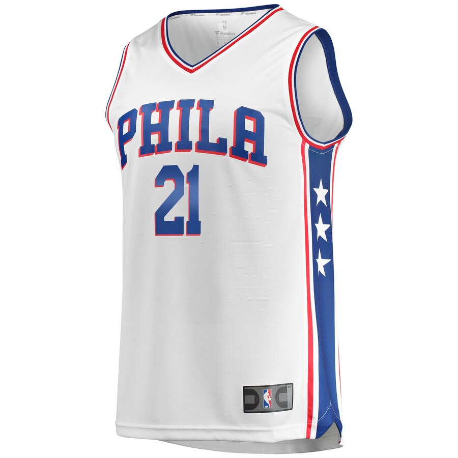 Alternative view of Joel Embiid Philadelphia 76ers Fanatics Branded Youth Fast Break Replica Player Basketball Jersey - Association Edition - White