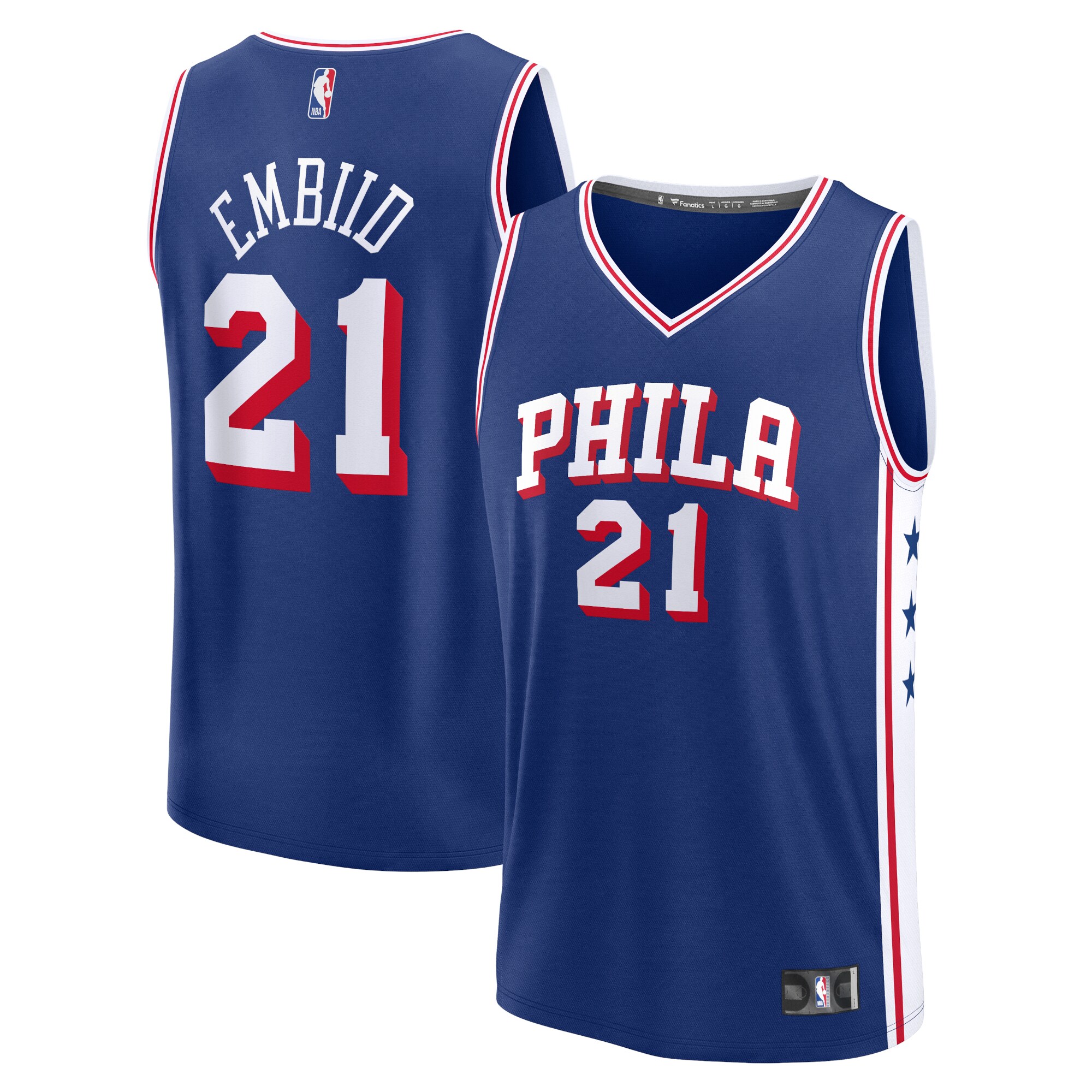 Joel Embiid Philadelphia 76ers Fanatics Fast Break Replica Basketball Jersey – Icon Edition – Royal