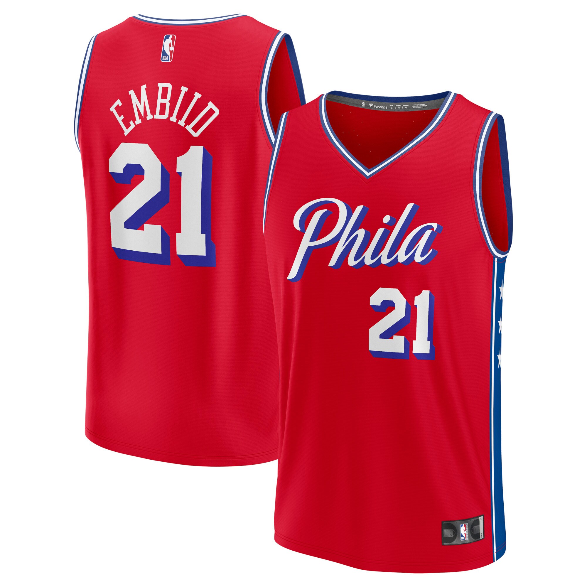 Joel Embiid Philadelphia 76ers Fanatics Fast Break Replica Player Basketball Jersey - Statement Edition - Red