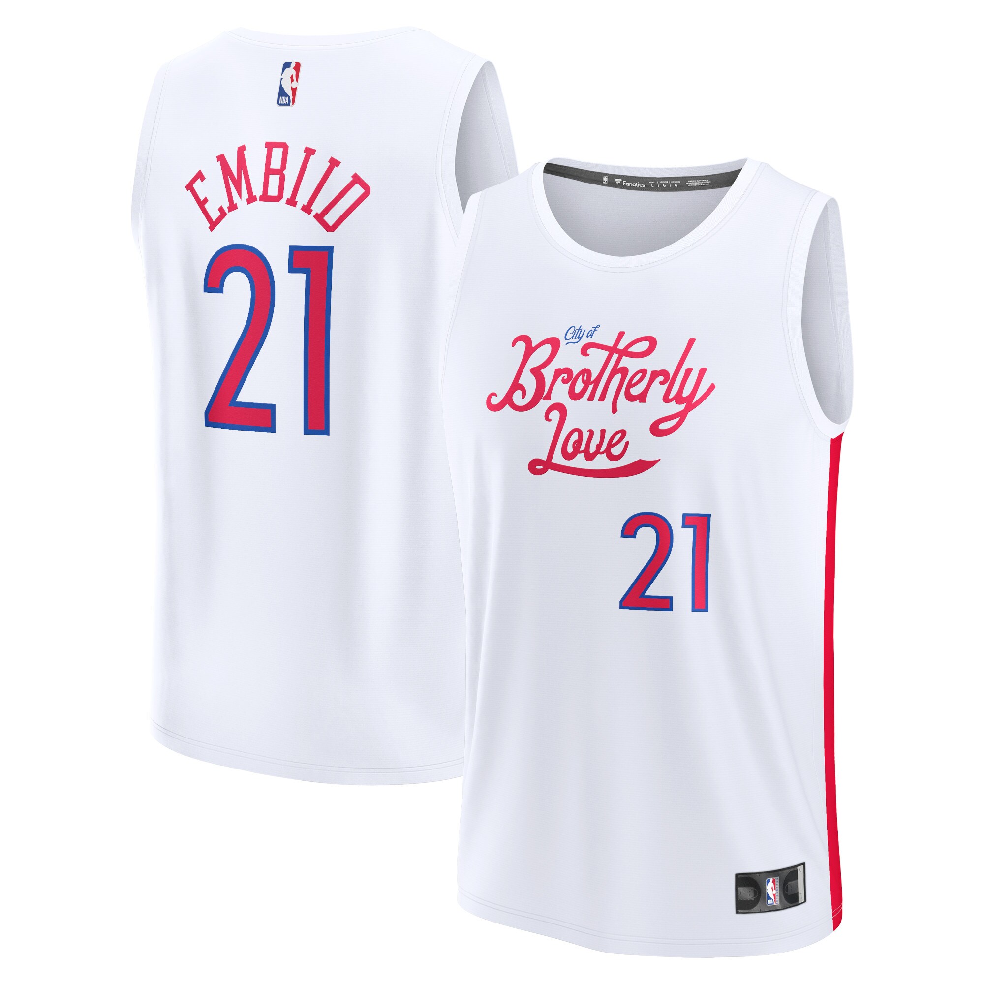 Joel Embiid Philadelphia 76ers Fanatics Fastbreak Basketball Jersey - City Edition - White