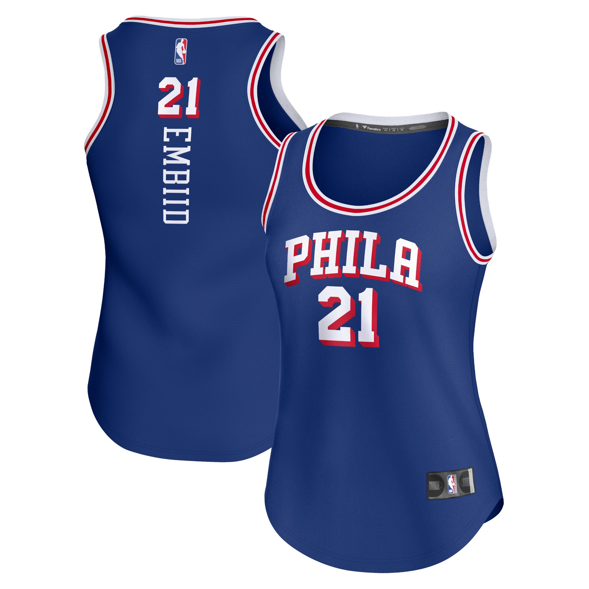 Joel Embiid Philadelphia 76ers Fanatics Women's Fast Break Player Basketball Jersey - Icon Edition - Royal