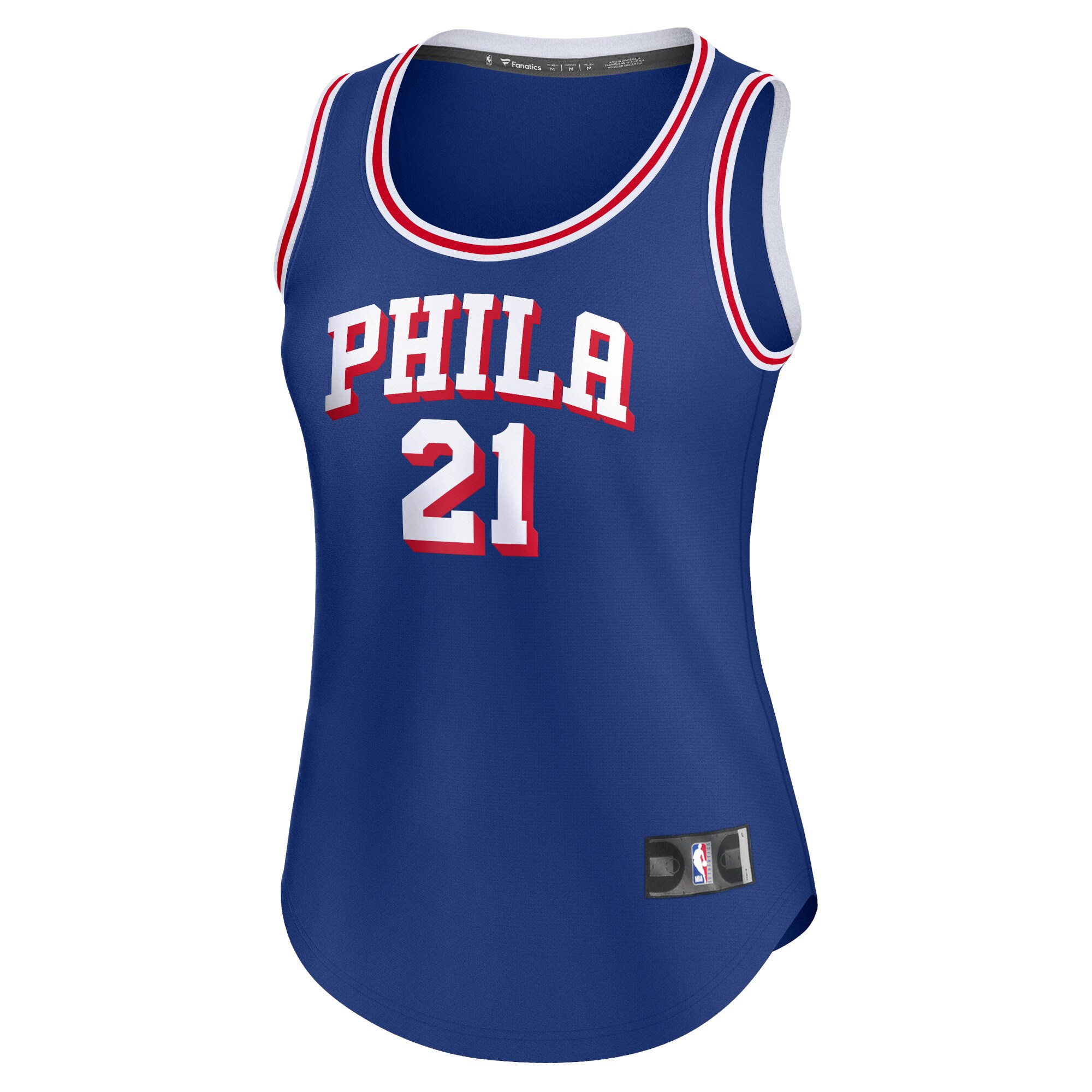 Alternative view of Joel Embiid Philadelphia 76ers Fanatics Women's Fast Break Player Basketball Jersey - Icon Edition - Royal