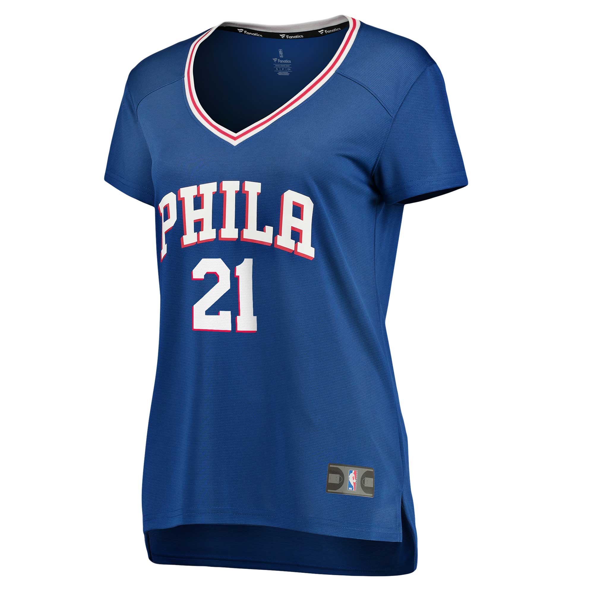 Alternative view of Joel Embiid Philadelphia 76ers Fanatics Women's Fast Break Replica Player Basketball Jersey - Royal - Icon Edition