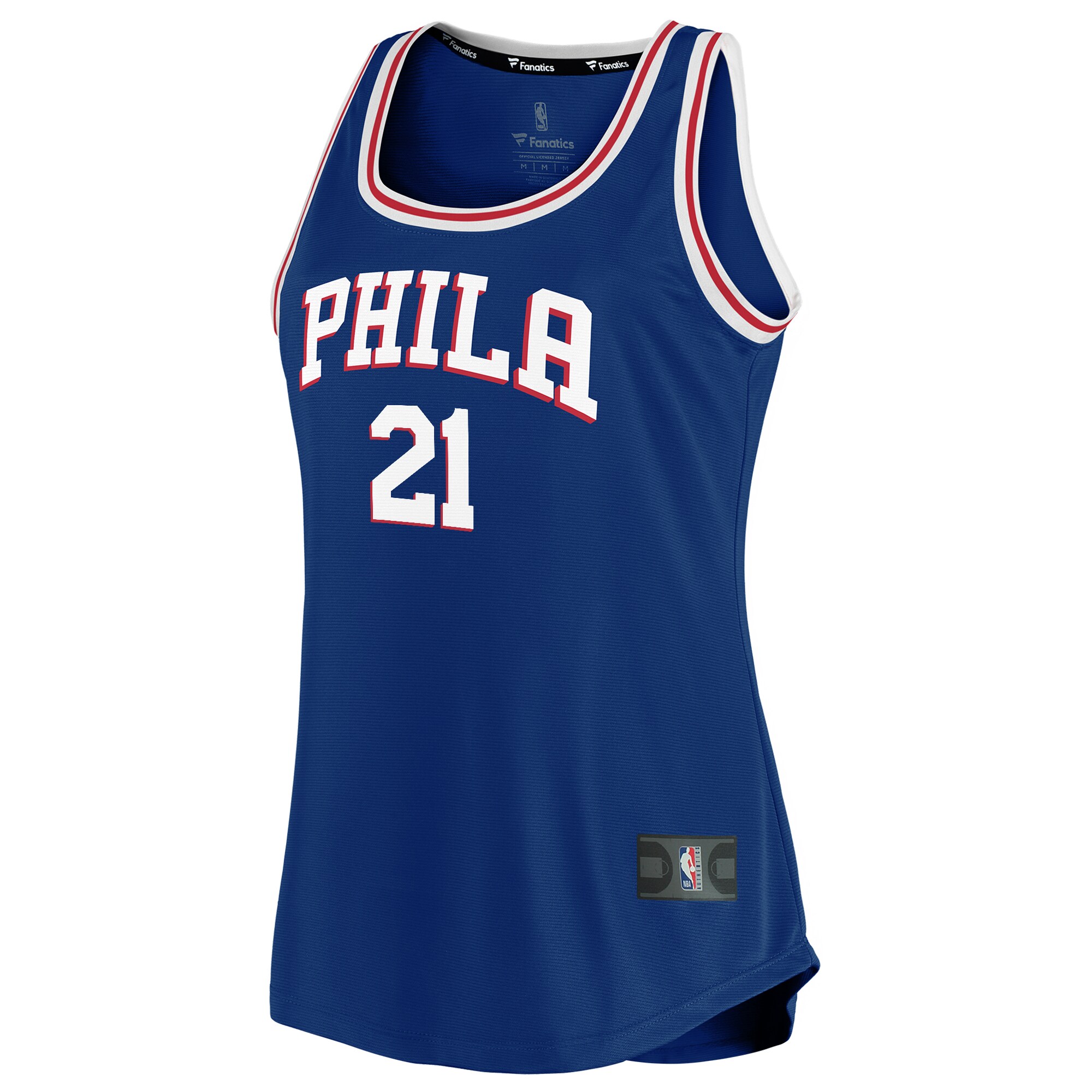 Alternative view of Joel Embiid Philadelphia 76ers Fanatics Women's Fast Break Team Tank Basketball Jersey - Icon Edition - Royal