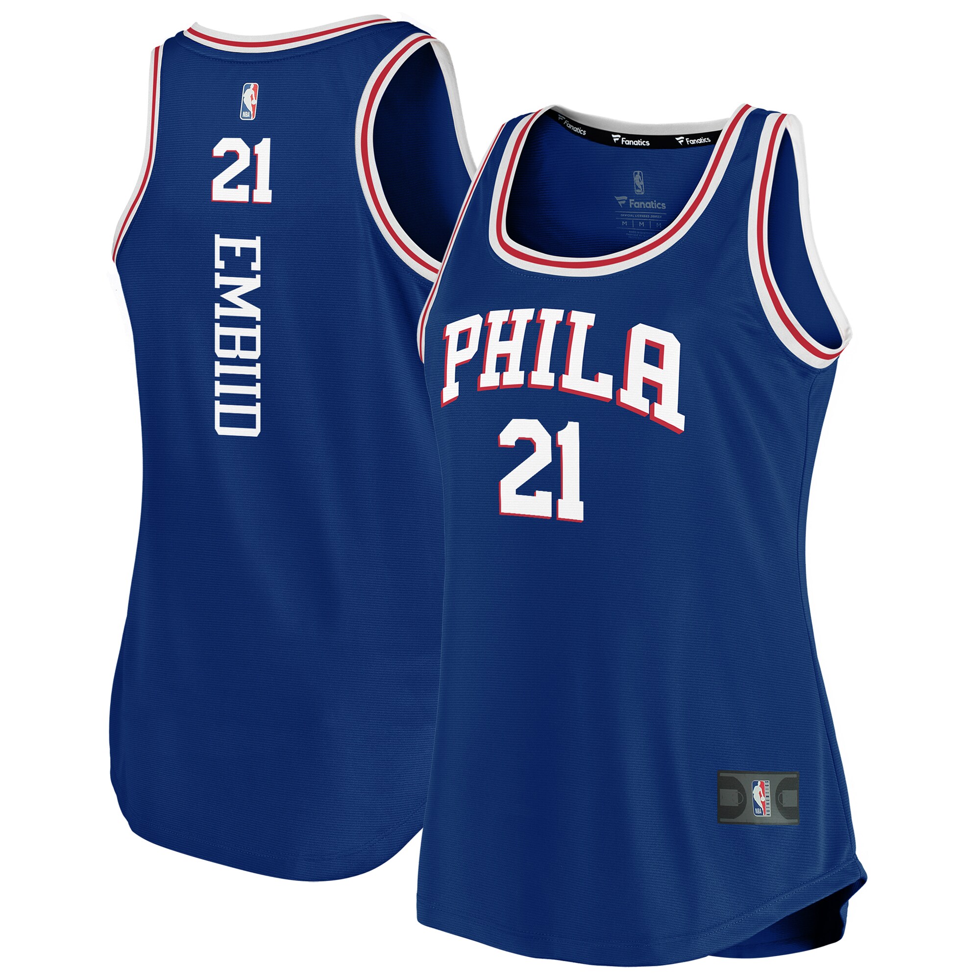 Joel Embiid Philadelphia 76ers Fanatics Women's Fast Break Team Tank Basketball Jersey - Icon Edition - Royal
