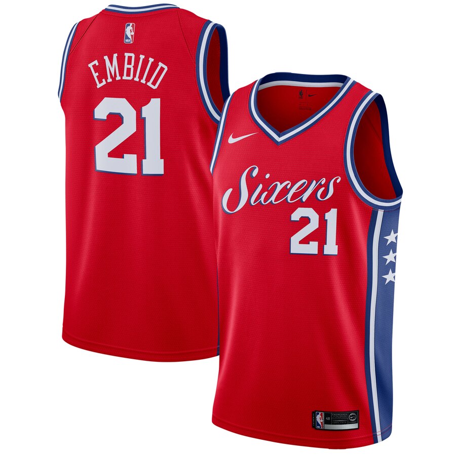 Joel Embiid Philadelphia 76ers Swingman Basketball Jersey - Statement Edition - Red