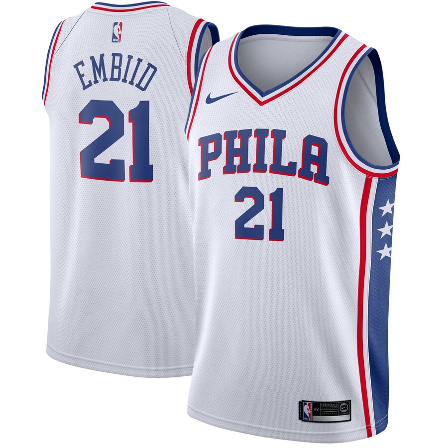 Joel Embiid Philadelphia 76ers Swingman Basketball Jersey White - Association Edition