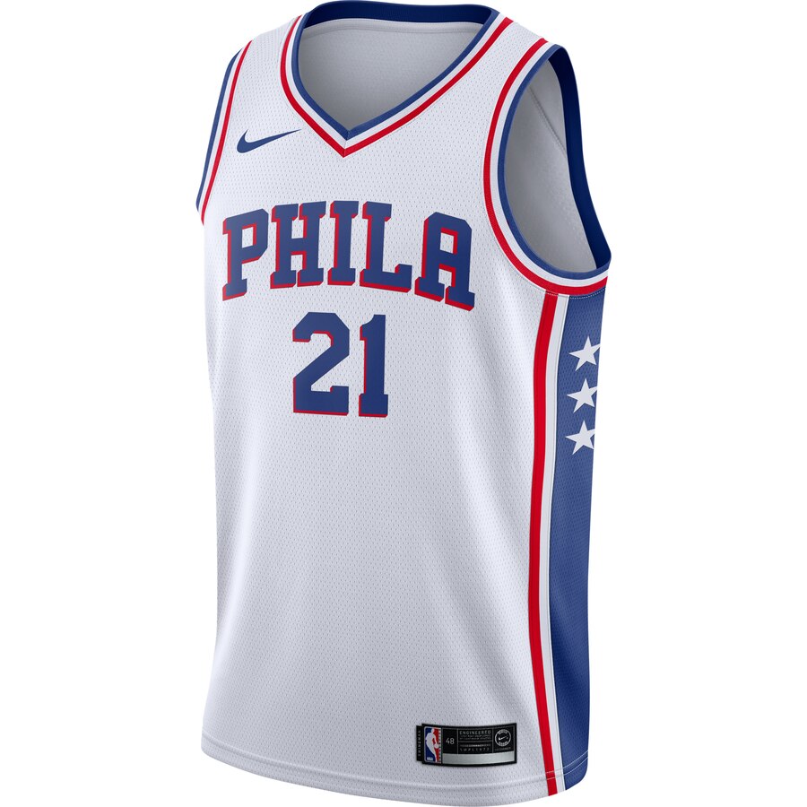 Alternative view of Joel Embiid Philadelphia 76ers Swingman Basketball Jersey White - Association Edition