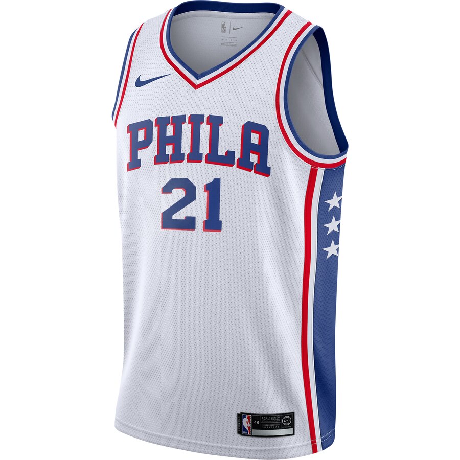 Alternative view of Joel Embiid Philadelphia 76ers Swingman Player Basketball Jersey - Association Edition - White