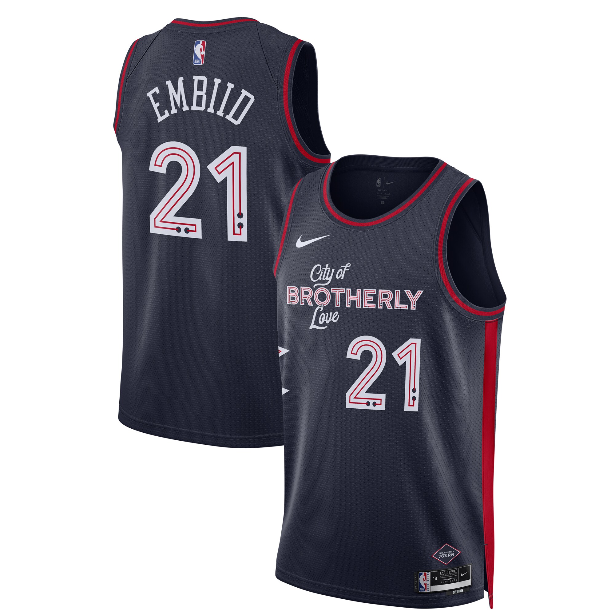 Joel Embiid Philadelphia 76ers Unisex 2023/24 Swingman Basketball Jersey - Navy - City Edition