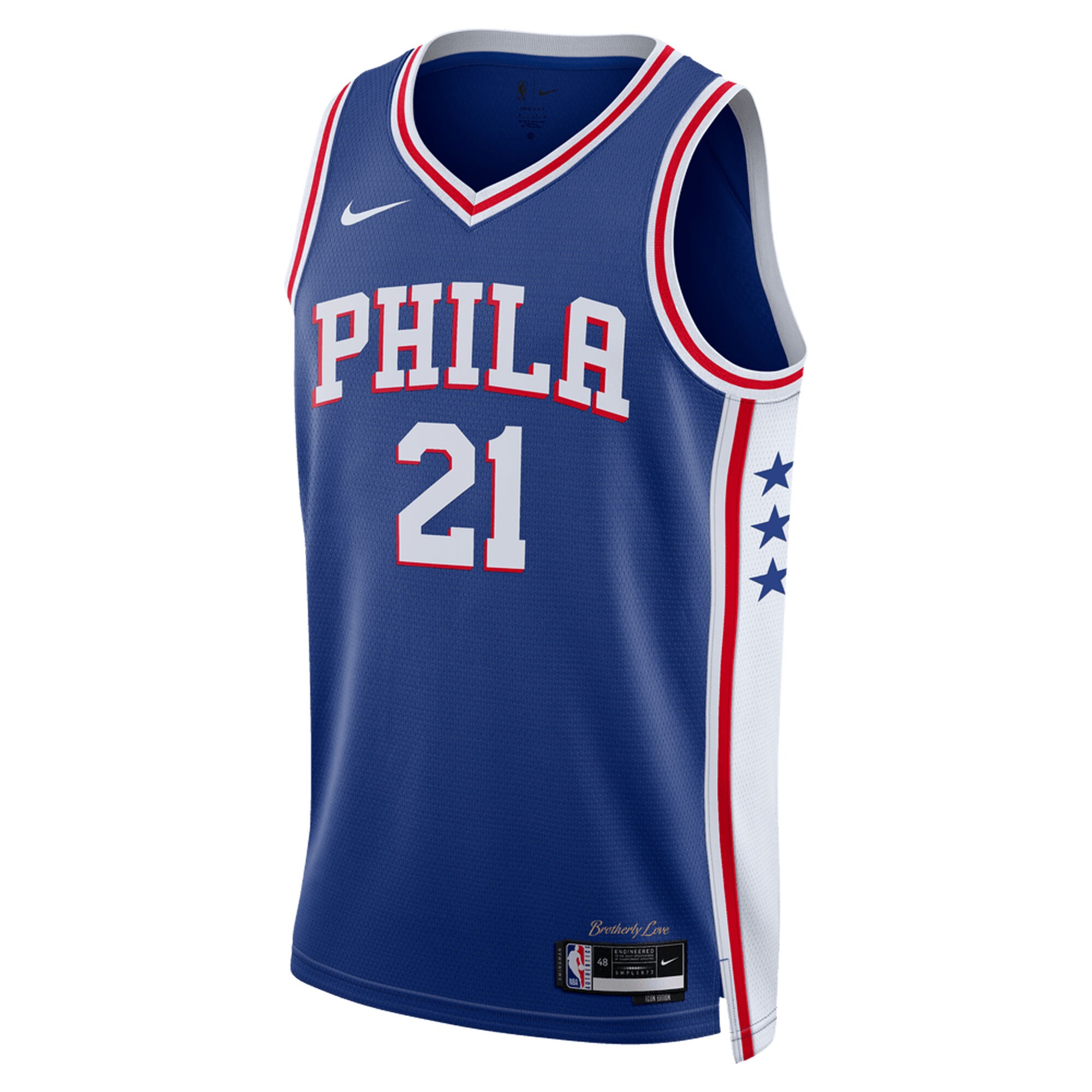 Alternative view of Joel Embiid Philadelphia 76ers Unisex Swingman Basketball Jersey – Icon Edition – Royal