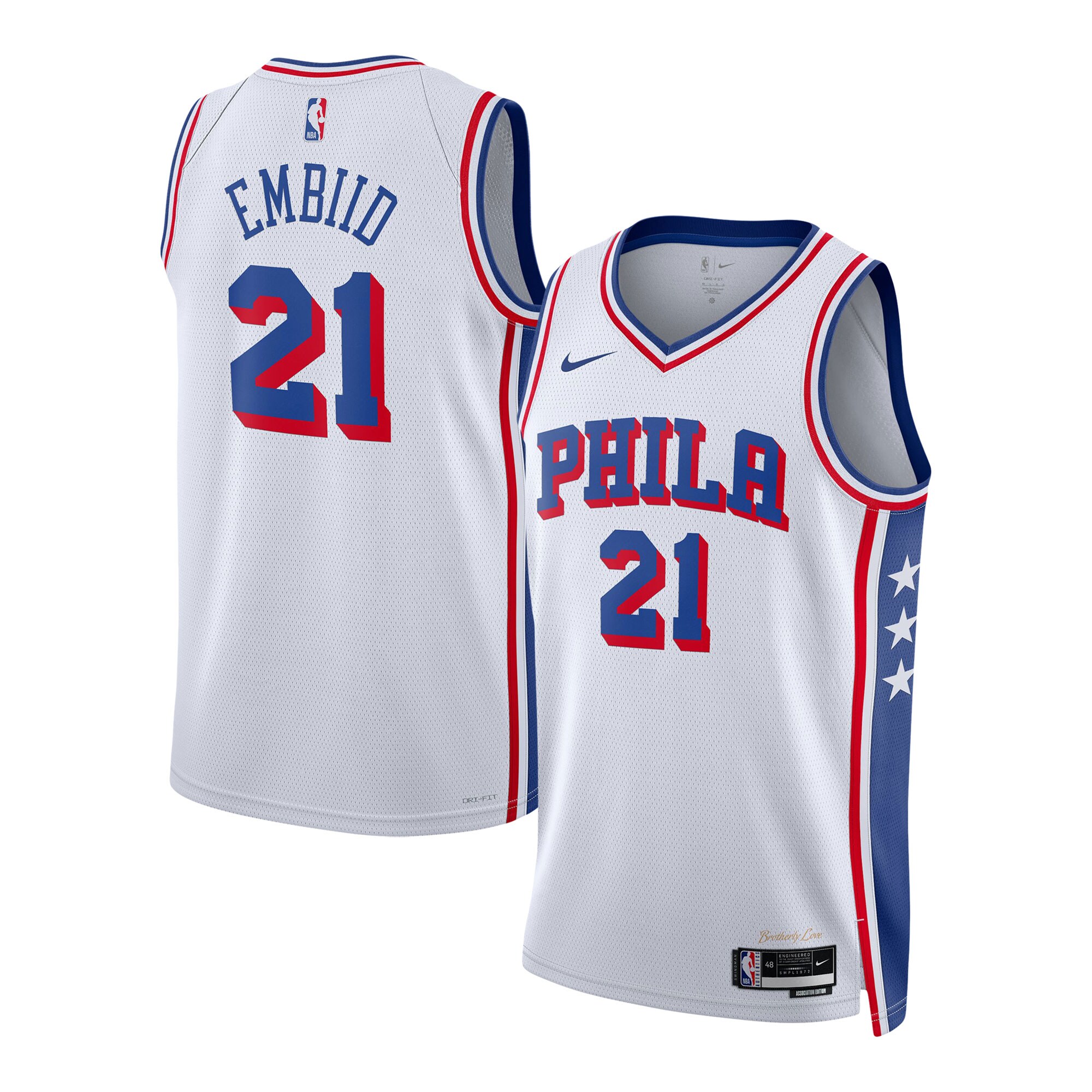 Joel Embiid Philadelphia 76ers Youth Swingman Basketball Jersey - Association Edition - White