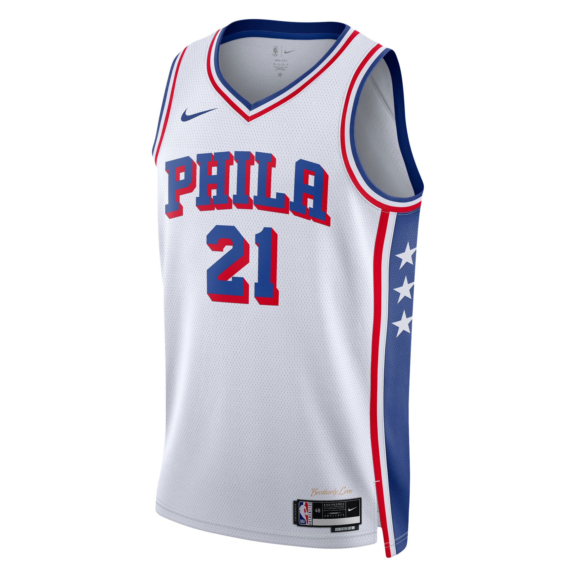 Alternative view of Joel Embiid Philadelphia 76ers Youth Swingman Basketball Jersey - Association Edition - White
