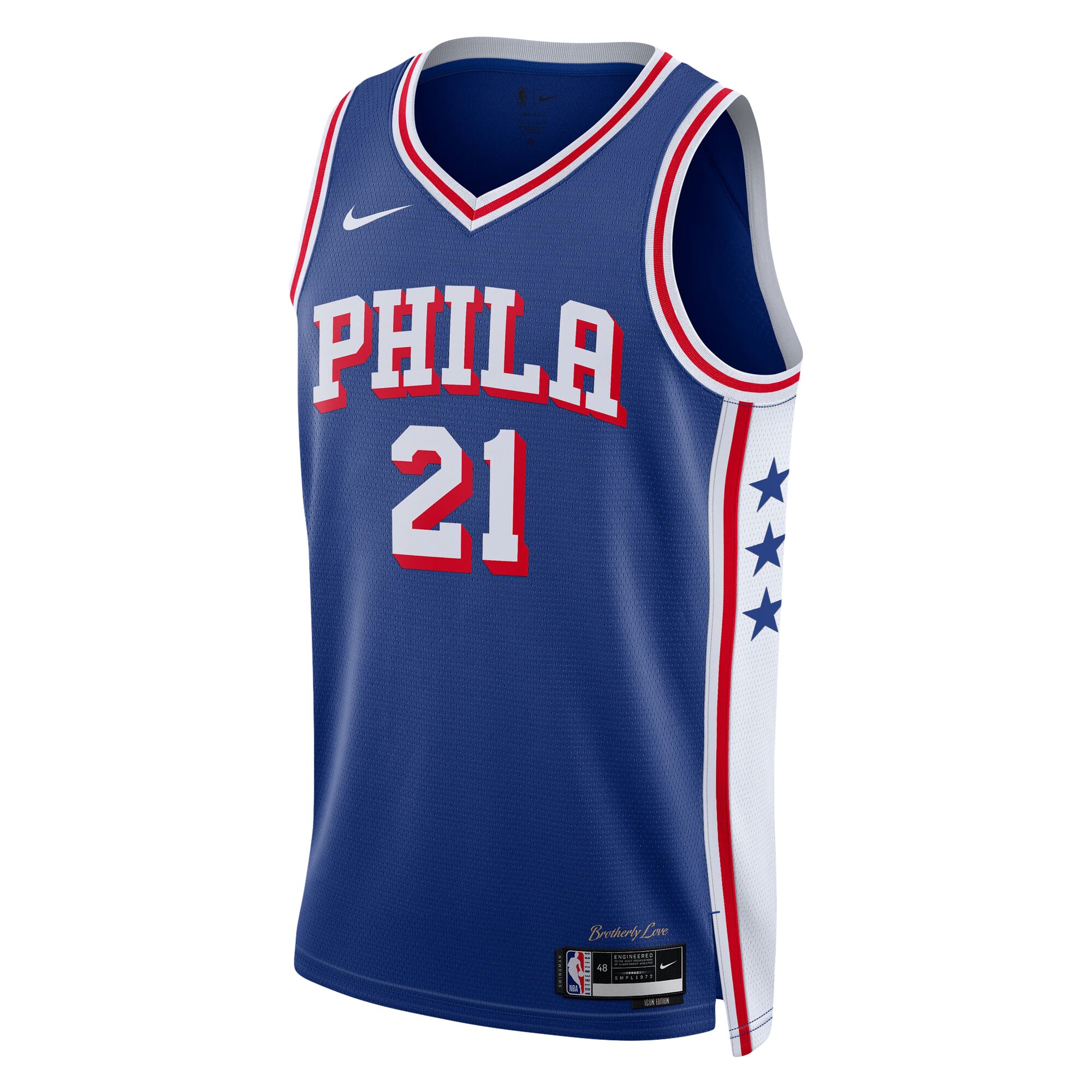 Alternative view of Joel Embiid Philadelphia 76ers Youth Swingman Basketball Jersey - Icon Edition - Royal