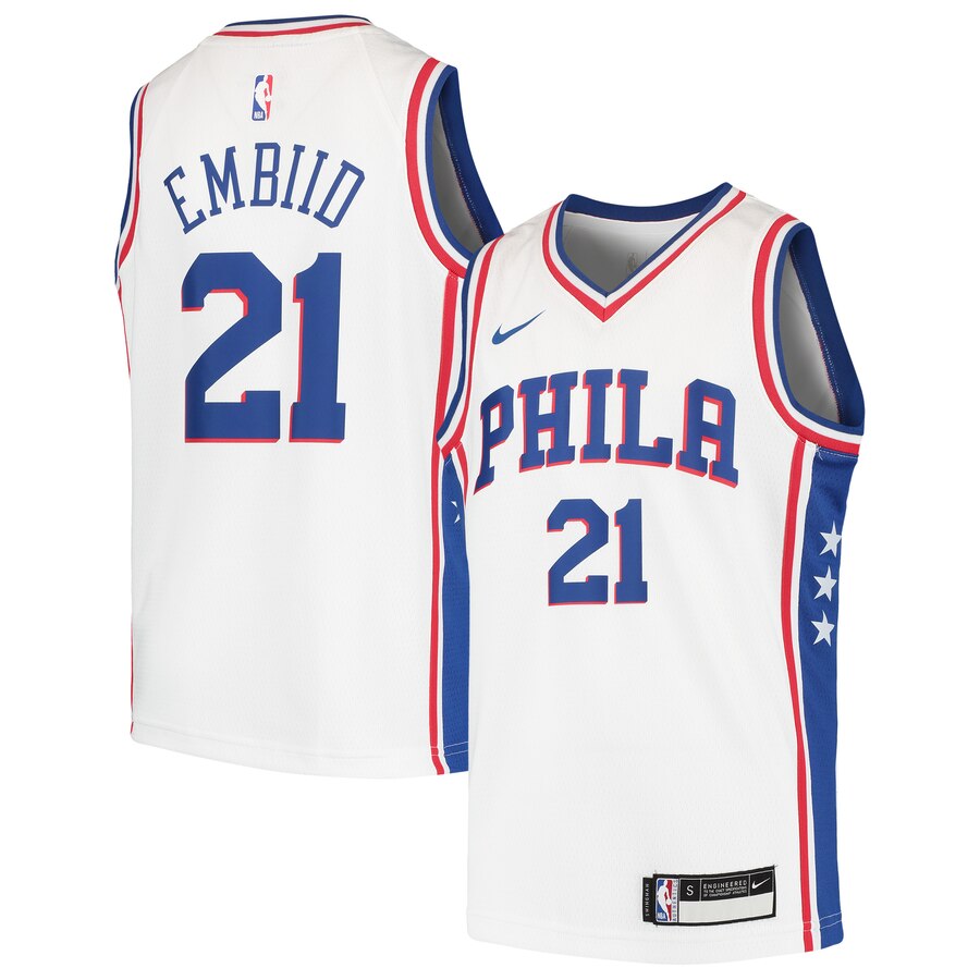 Joel Embiid Philadelphia 76ers Youth Swingman Basketball Jersey - White