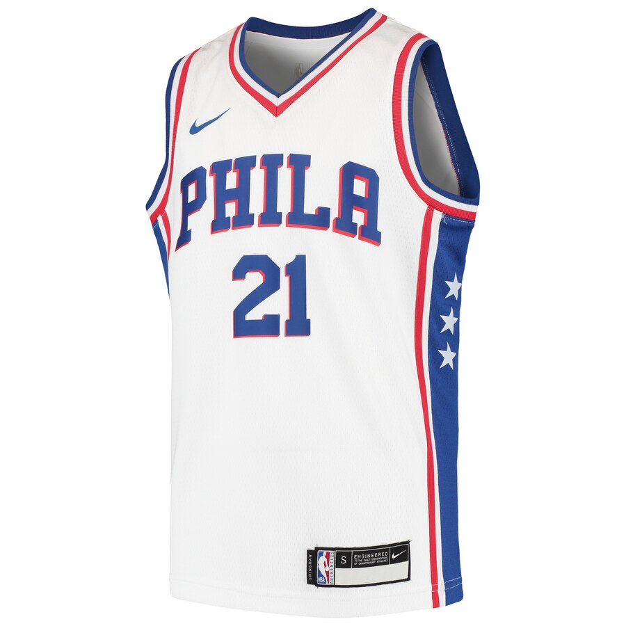 Alternative view of Joel Embiid Philadelphia 76ers Youth Swingman Basketball Jersey - White