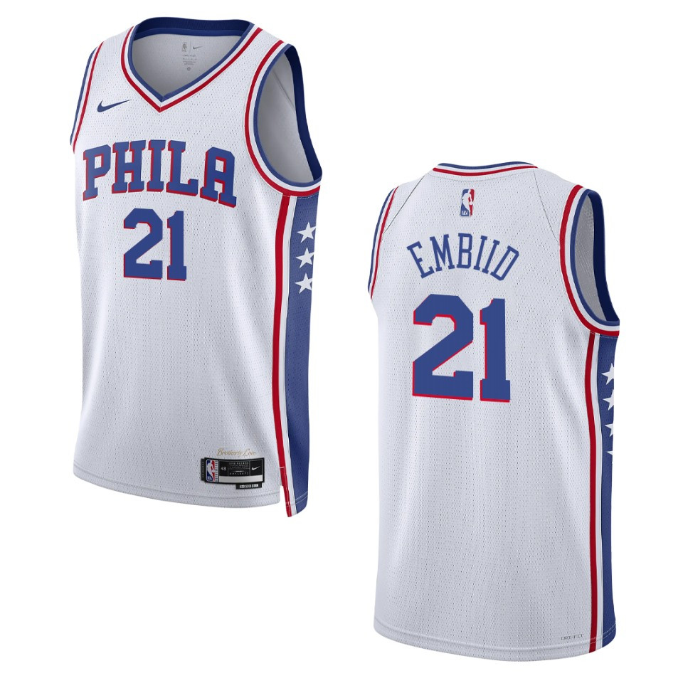 Joel Embiid White Association Edition 2022-23 Philadelphia 76ers Swingman Basketball Jersey