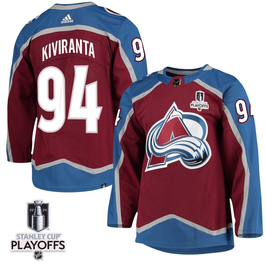 Joel Kiviranta 94 Colorado Avalanche 2024 NHL Playoffs Patch Home Hockey Jersey - Men - JS789 