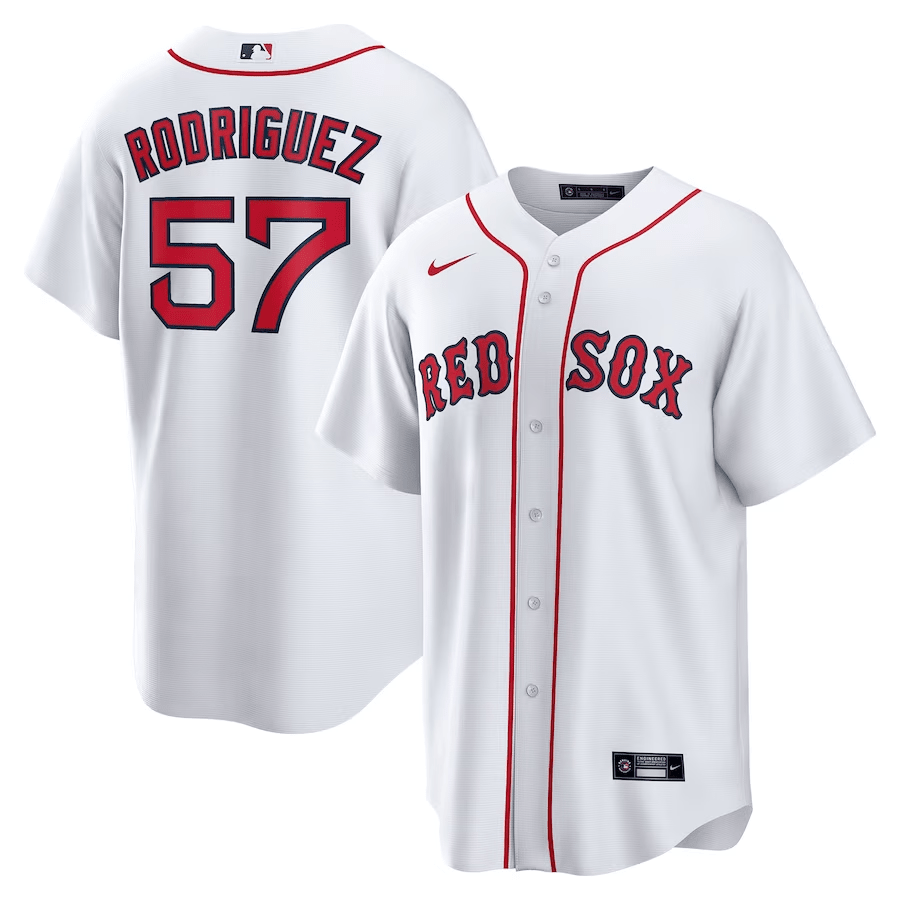 Joely Rodríguez 57 Boston Red Sox Home Men Baseball Jersey - White