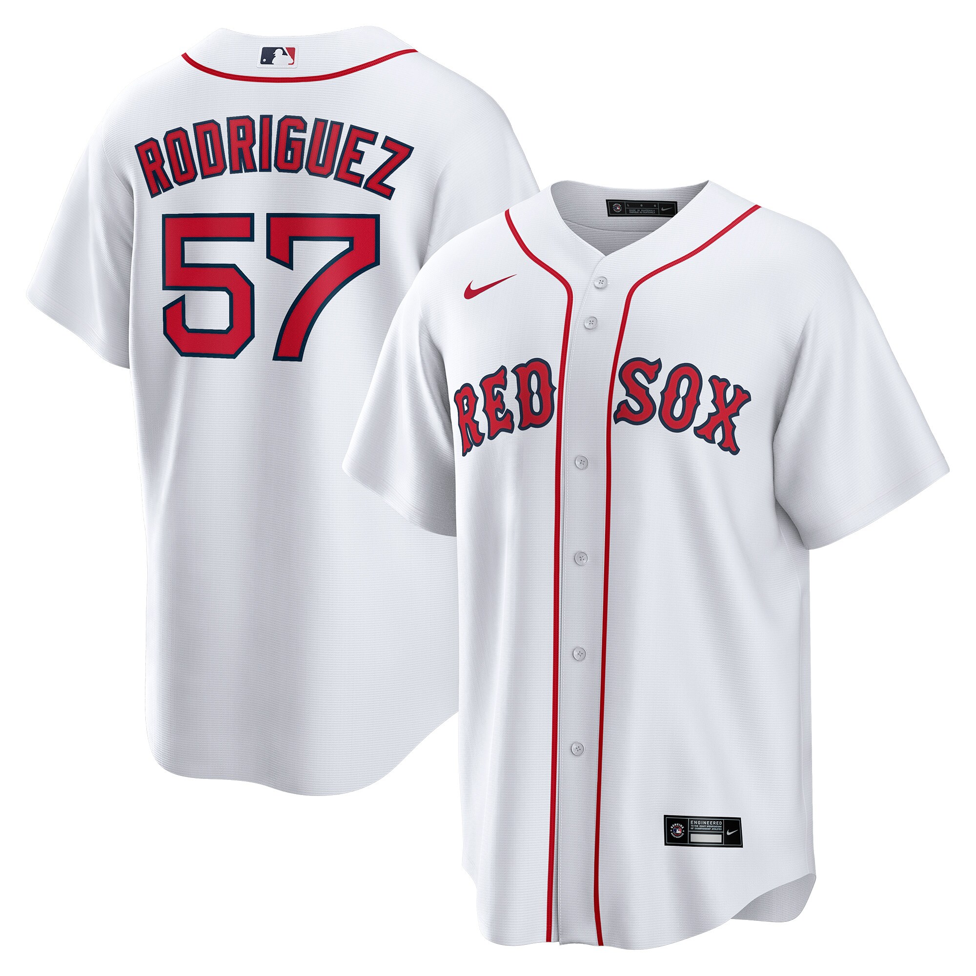 Alternative view of Joely RodrÃƒÆ’Ã‚Â­guez Boston Red Sox Home Replica Player Baseball Jersey - White