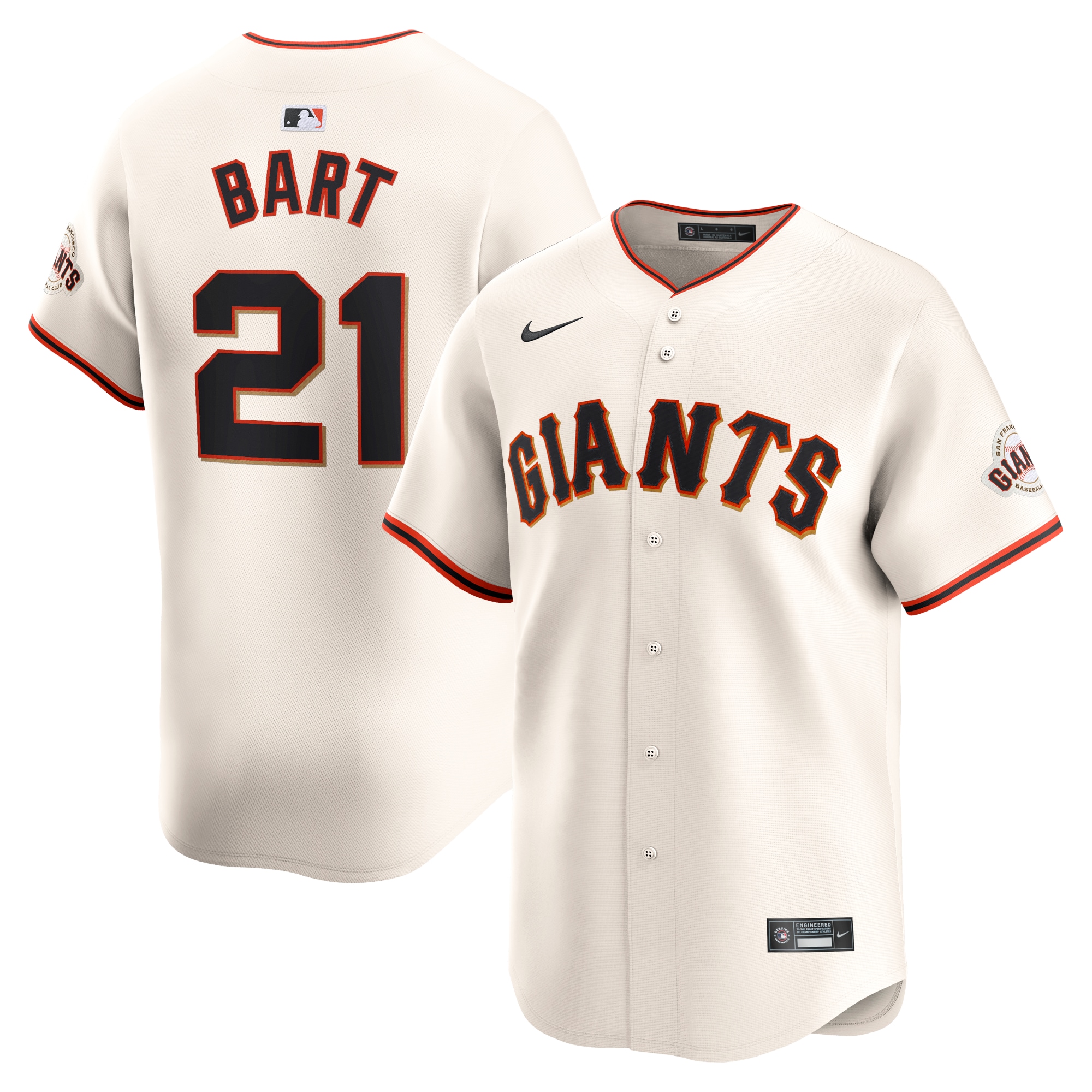 Joey Bart San Francisco Giants Home Limited Player Baseball Jersey - Cream