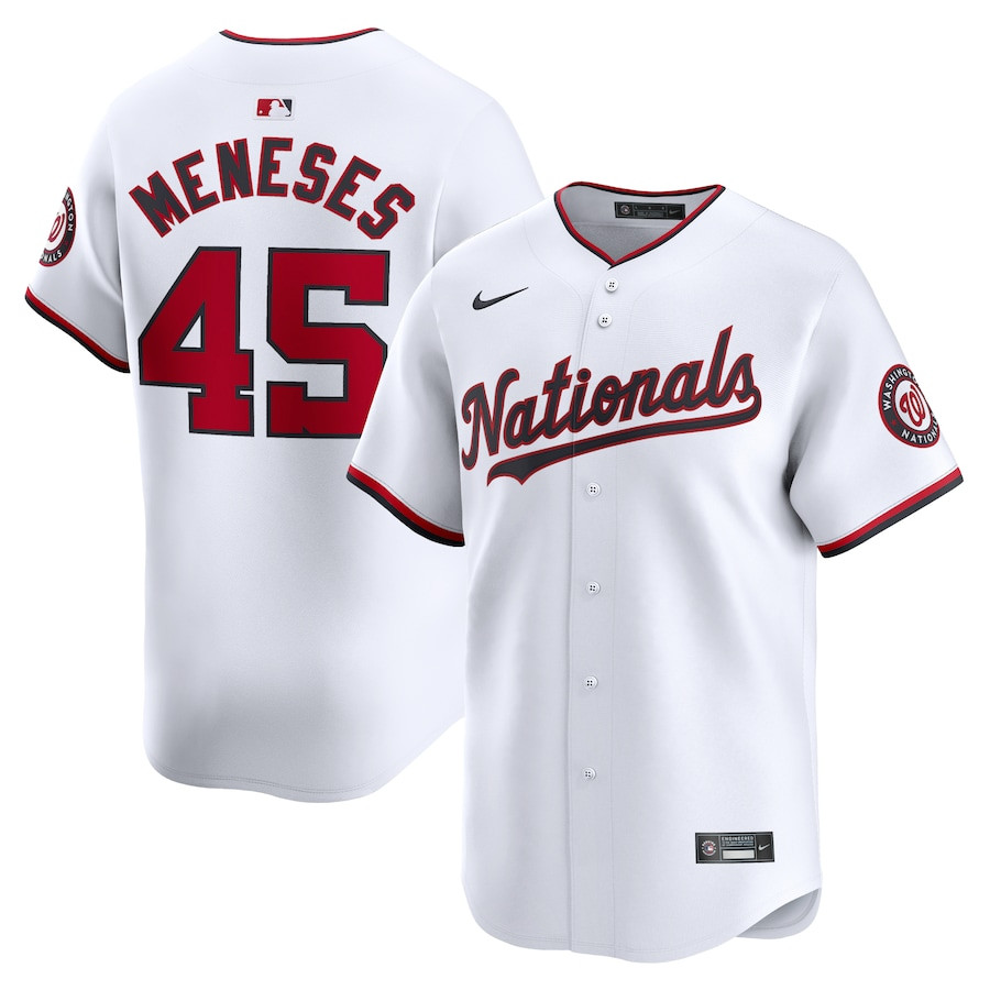 Joey Meneses 45 Washington Nationals Home Limited Men Baseball Jersey - White - JS641 