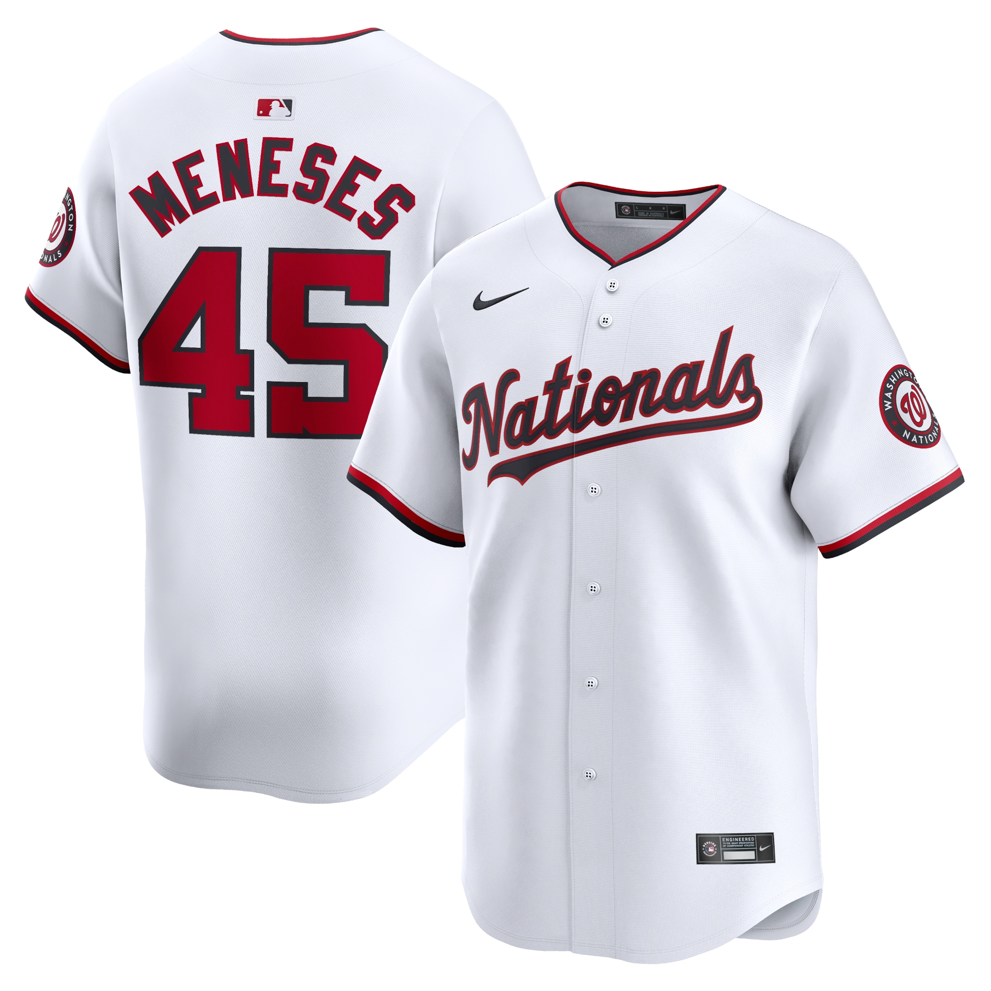 Joey Meneses Washington Nationals Home Limited Player Baseball Jersey - White