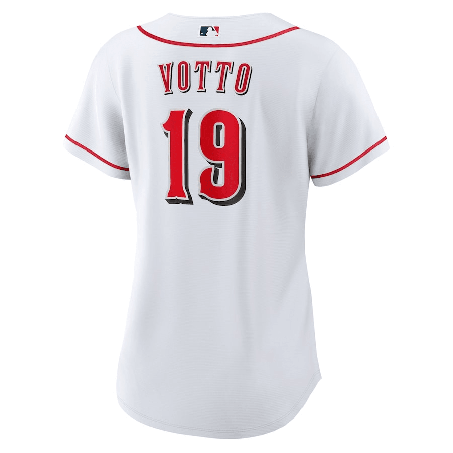 Alternative view of Joey Votto 19 Cincinnati Reds Women Home Jersey - White