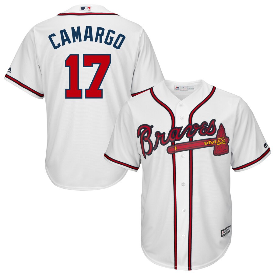Johan Camargo Atlanta Braves Majestic Home Official Cool Base Player Baseball Jersey - White