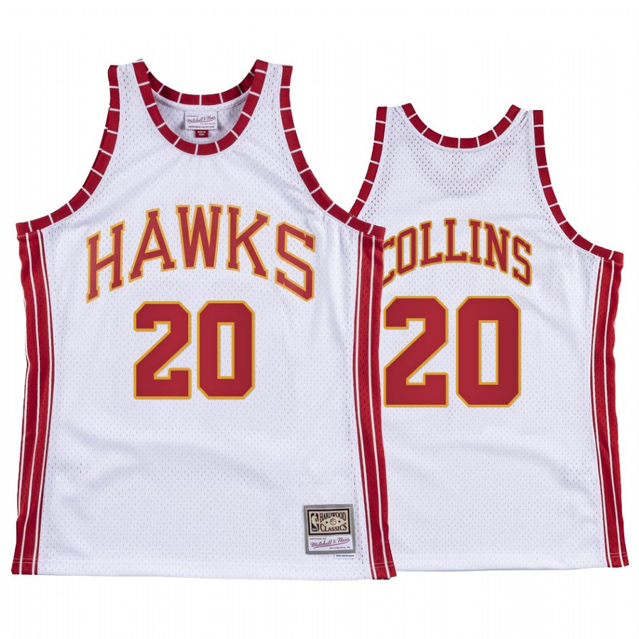 John Collins 20 Atlanta Hawks Hardwood Classics Basketball Jersey White - JS603 