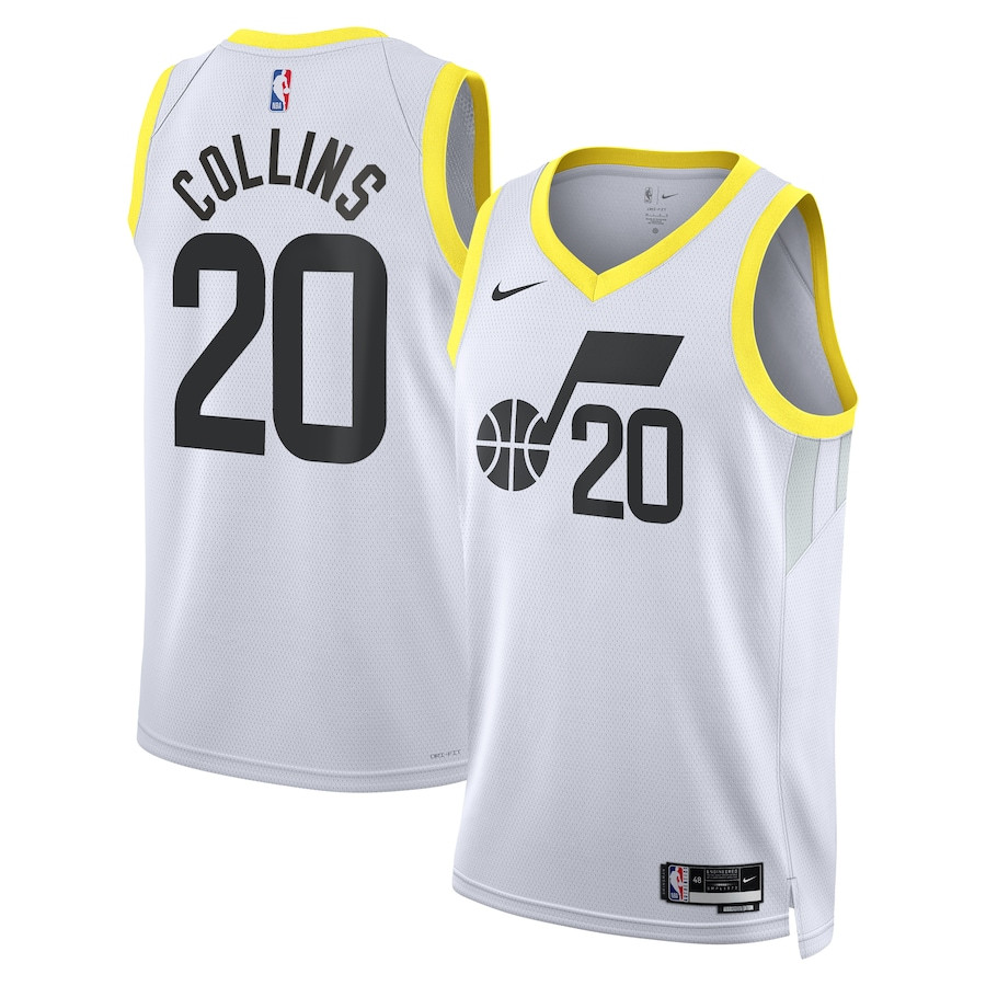 John Collins 20 Utah Jazz Unisex Swingman Basketball Jersey - Association Edition - White - JS728 