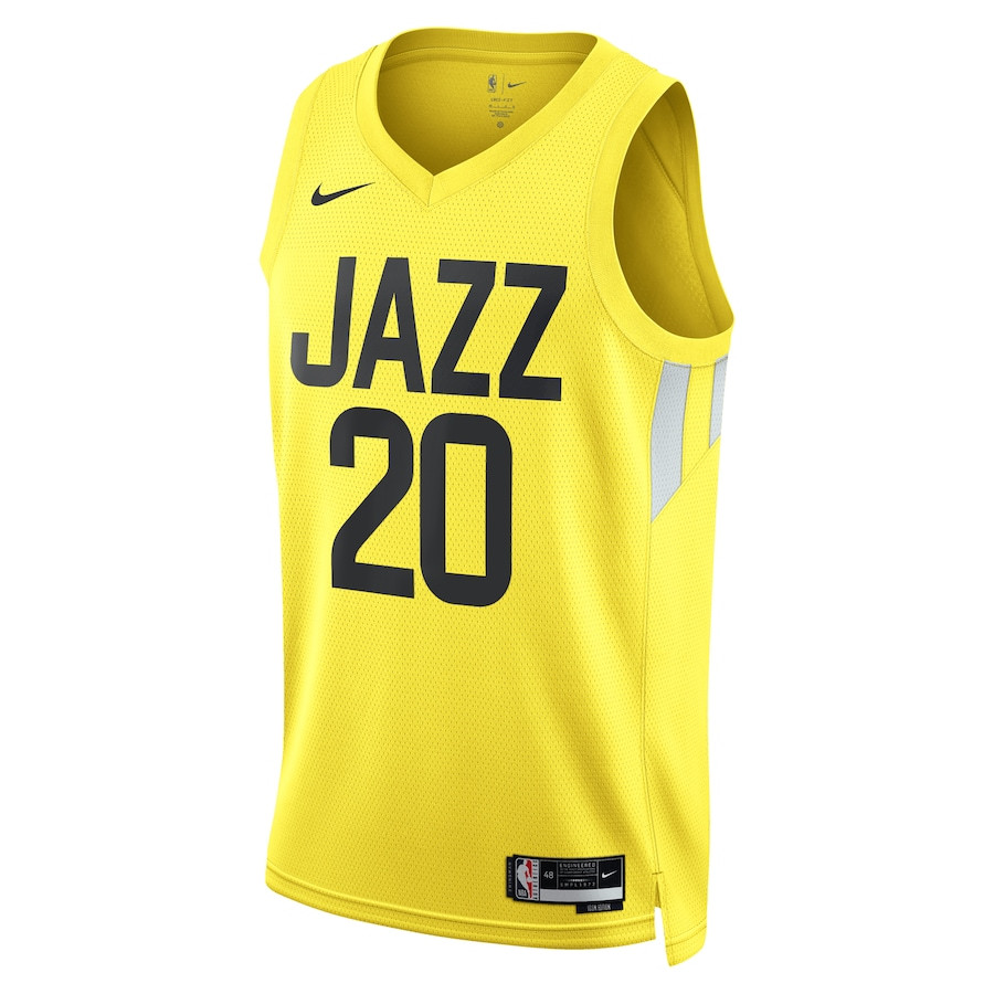 Alternative view of John Collins 20 Utah Jazz Unisex Swingman Hockey Jersey - Icon Edition - Gold - JS563 