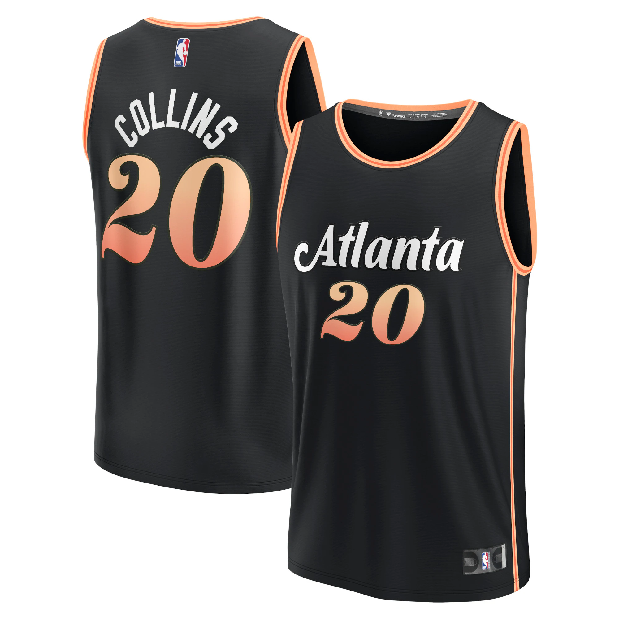 John Collins Atlanta Hawks Fanatics Branded 2022/23 Fastbreak Basketball Jersey - City Edition - Black