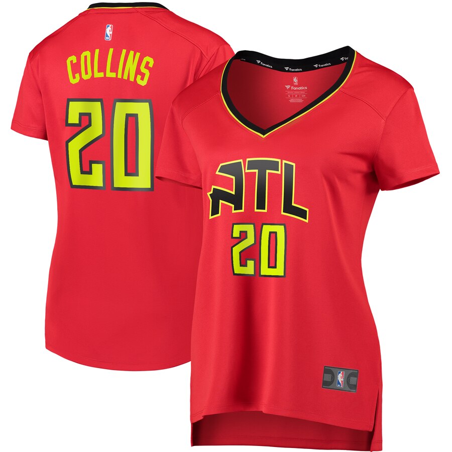 John Collins Atlanta Hawks Fanatics Branded Women's Fast Break Player Replica Basketball Jersey - Statement Edition - Red