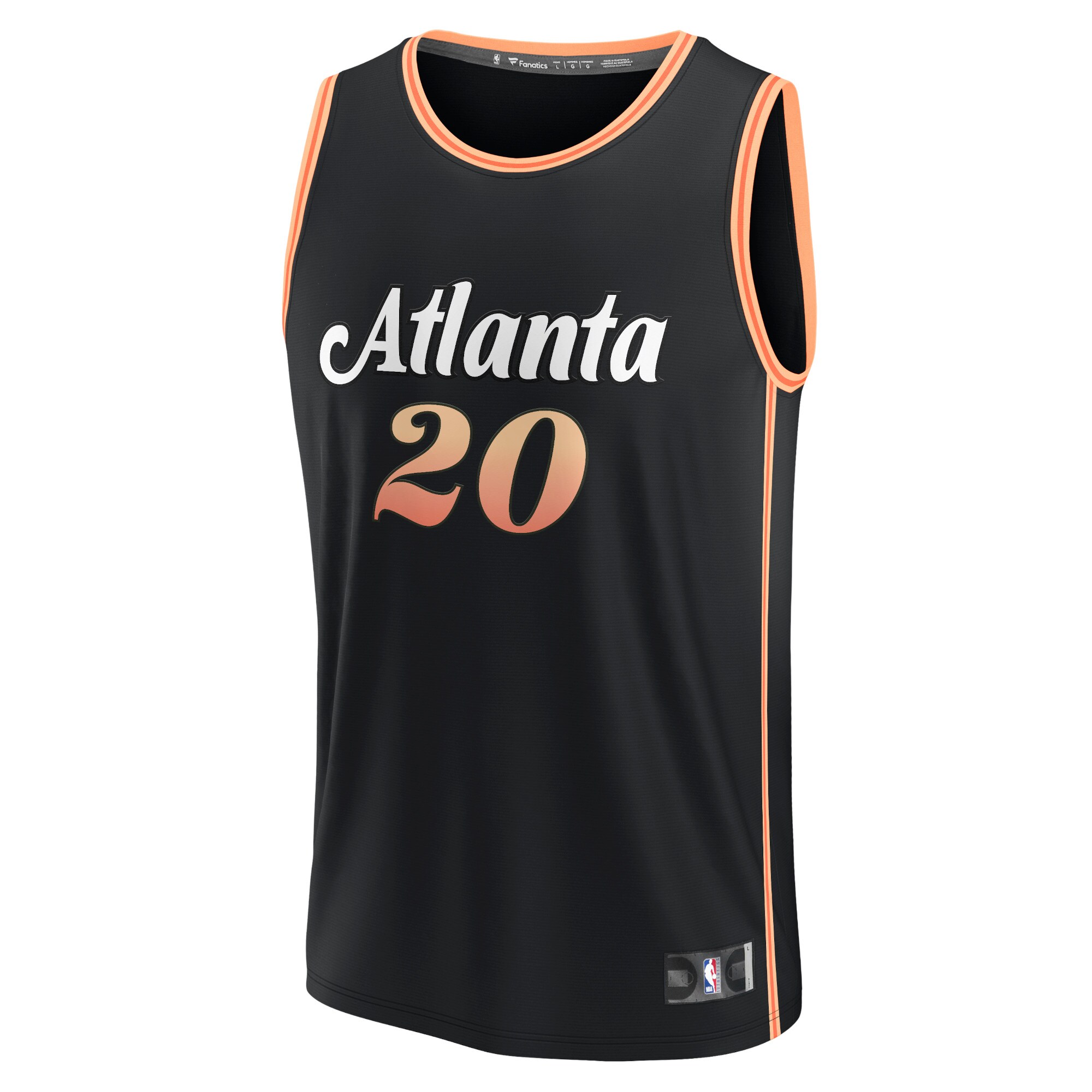 Alternative view of John Collins Atlanta Hawks Fanatics Youth Fastbreak Basketball Jersey - City Edition - Black
