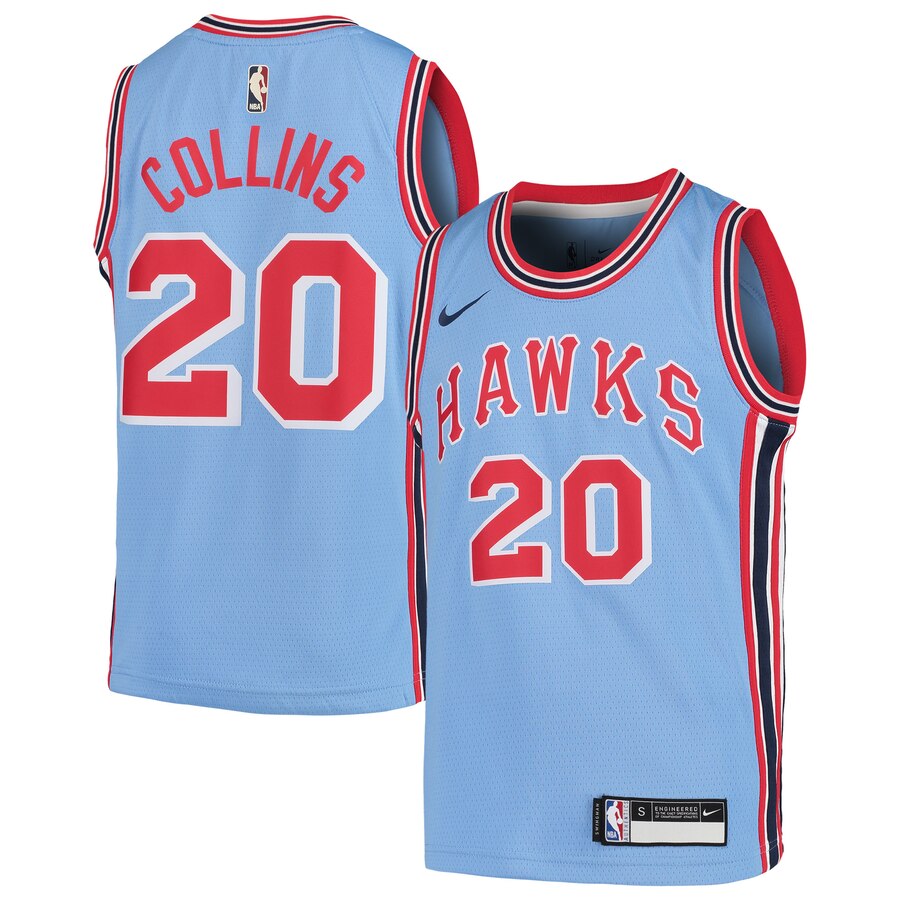 John Collins Atlanta Hawks Nike Youth Hardwood Classics Swingman Basketball Jersey - Blue