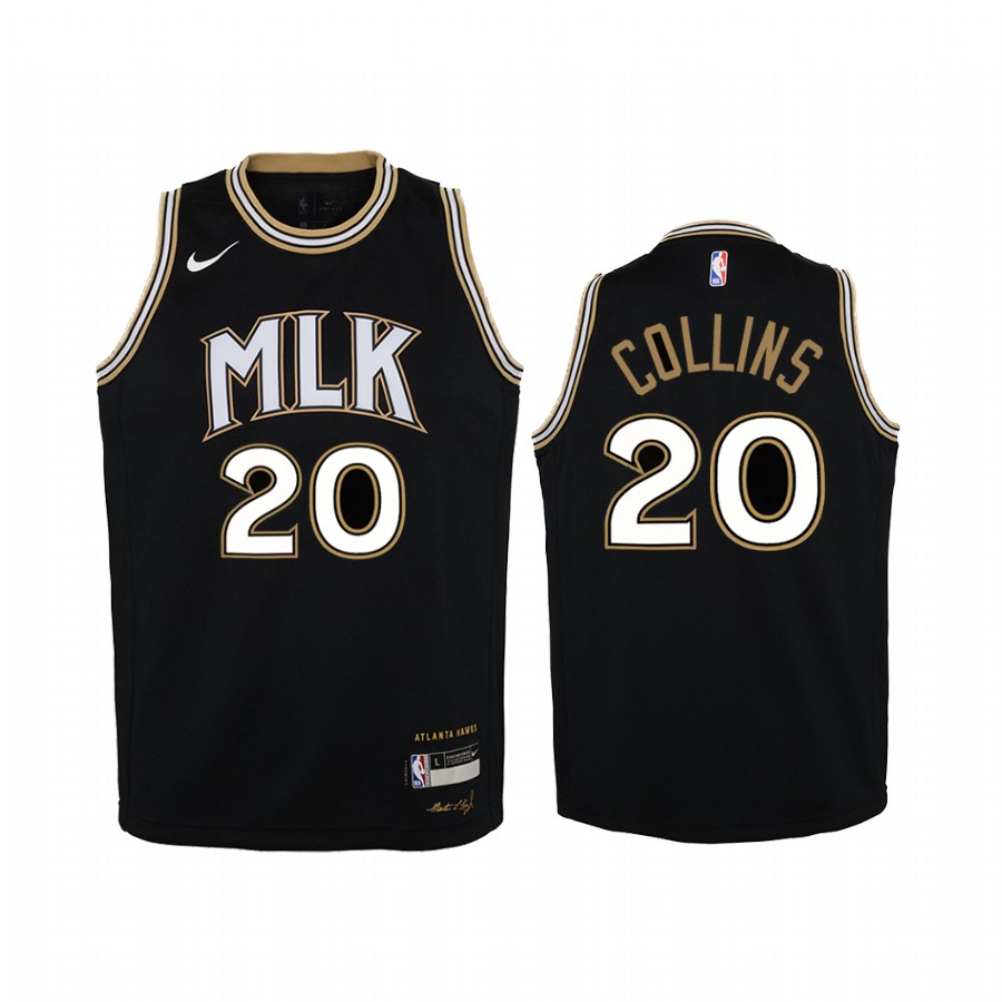 John Collins Atlanta Hawks Youth Black Mlk City Basketball Jersey Drum Major For Justice