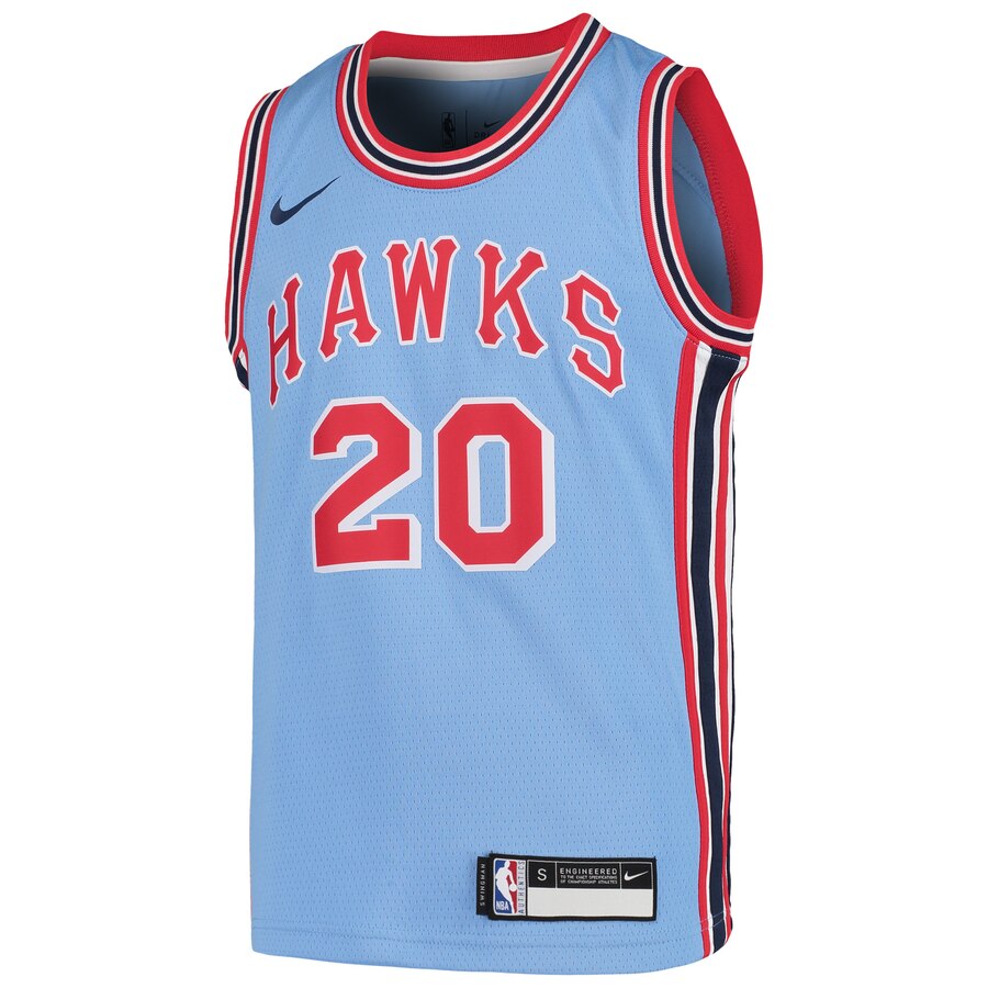 Alternative view of John Collins Atlanta Hawks Youth Hardwood Classics Swingman Basketball Jersey - Blue