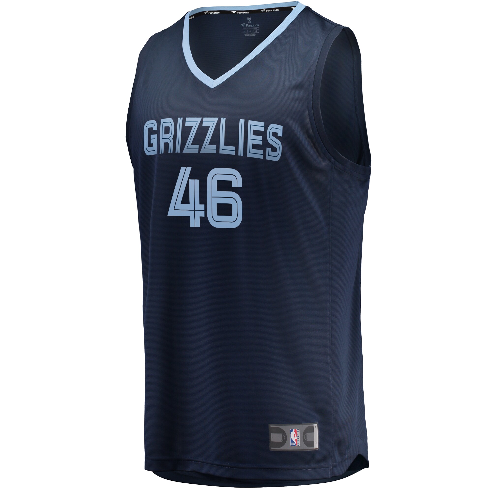 Alternative view of John Konchar Memphis Grizzlies Fanatics Fast Break Replica Basketball Jersey Navy - Icon Edition